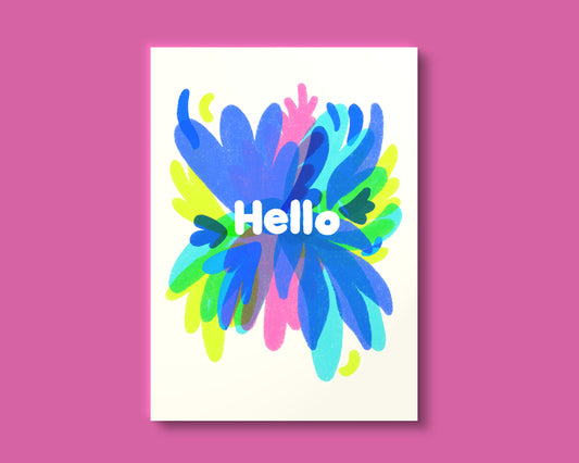 Hello A2 Folded Greeting Card