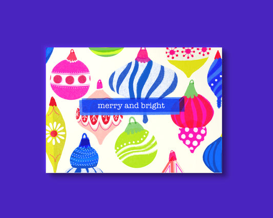 Merry & Bright A2 Folded Holiday Card